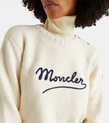 Moncler Embroidered logo cotton-blend sweater | Thumbnail 3 Moncler Embroidered logo cotton-blend sweater | Thumbnail 3