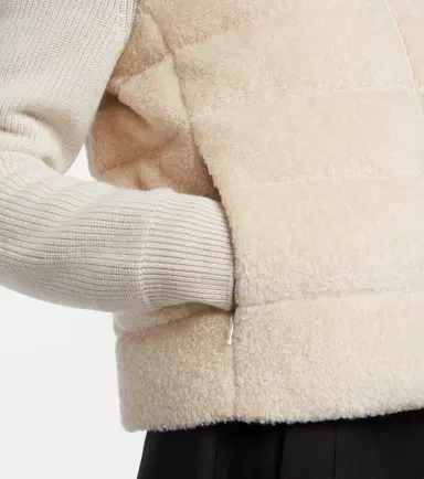 Moncler Down-paneled teddy cardigan | Thumbnail 2 Moncler Down-paneled teddy cardigan | Thumbnail 2