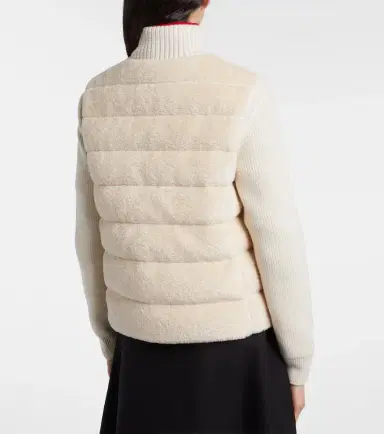 Moncler Down-paneled teddy cardigan | Thumbnail 4 Moncler Down-paneled teddy cardigan | Thumbnail 4