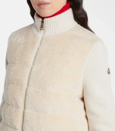 Moncler Down-paneled teddy cardigan | Thumbnail 5 Moncler Down-paneled teddy cardigan | Thumbnail 5