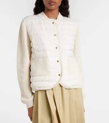 Moncler Down-paneled cotton cardigan | Thumbnail 3 Moncler Down-paneled cotton cardigan | Thumbnail 3