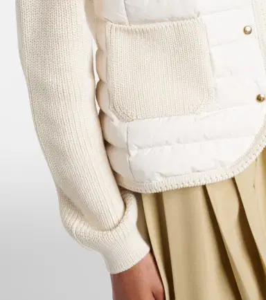 Moncler Down-paneled cotton cardigan | Thumbnail 4 Moncler Down-paneled cotton cardigan | Thumbnail 4