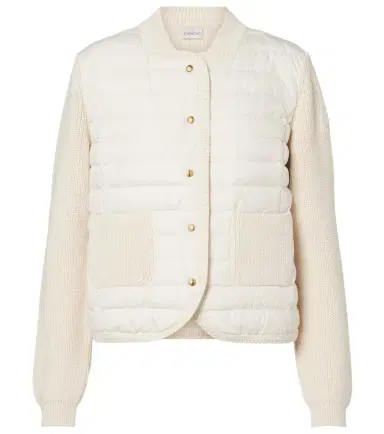 Moncler Down-paneled cotton cardigan | Thumbnail 1 Moncler Down-paneled cotton cardigan | Thumbnail 1