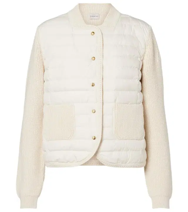 Down-paneled cotton cardigan