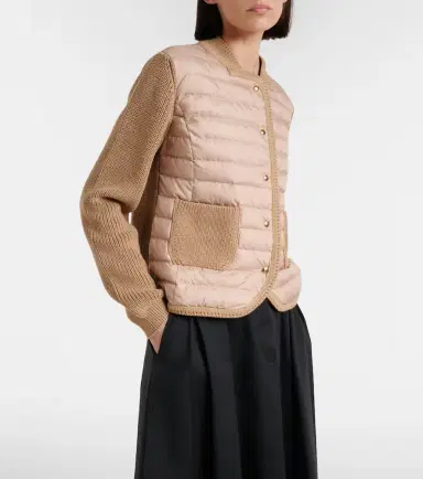 Moncler Down-paneled cotton cardigan | Thumbnail 2 Moncler Down-paneled cotton cardigan | Thumbnail 2