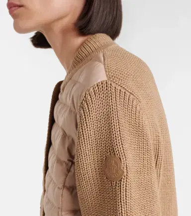 Moncler Down-paneled cotton cardigan | Thumbnail 4 Moncler Down-paneled cotton cardigan | Thumbnail 4