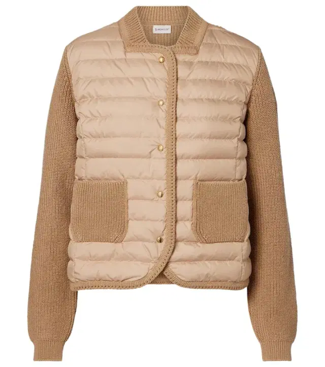 Down-paneled cotton cardigan