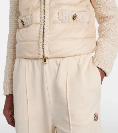 Moncler Down-paneled bouclé-trimmed zip-up cardigan | Thumbnail 4