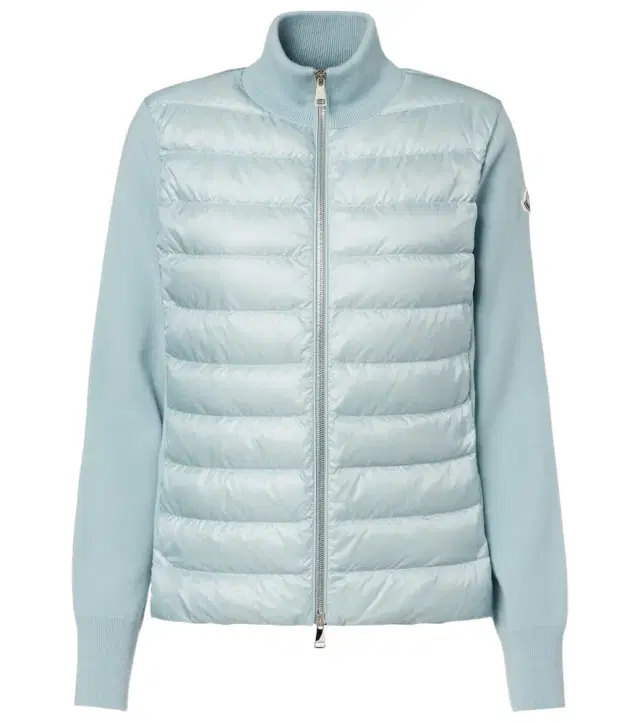 Down-paneled virgin wool cardigan