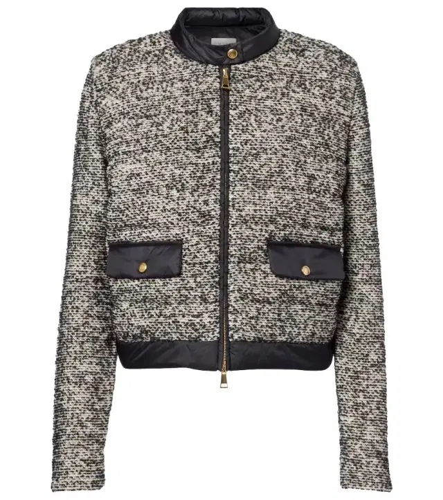 Down-paneled wool-blend jacket