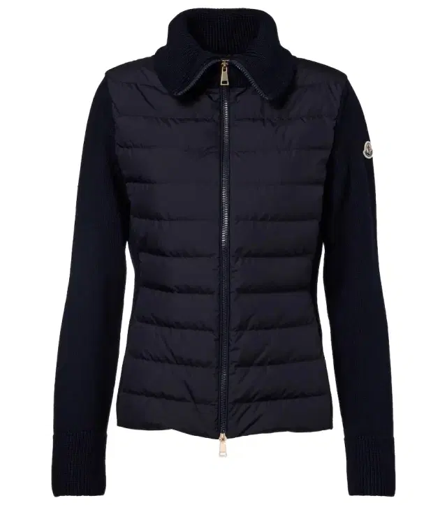 Paneled quilted down jacket