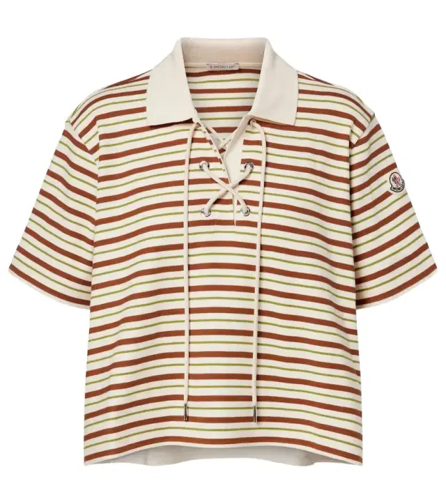 Moncler Striped cotton jersey polo shirt