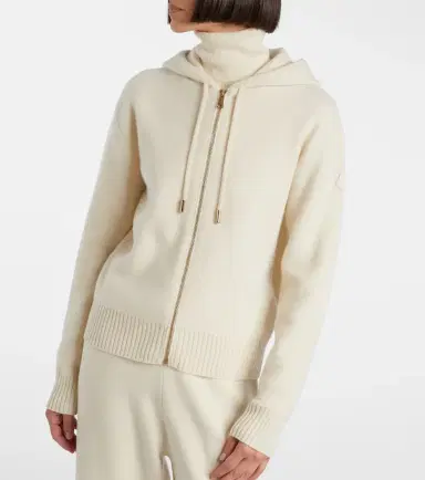 Moncler Hooded wool and cashmere zip-up cardigan | Thumbnail 6