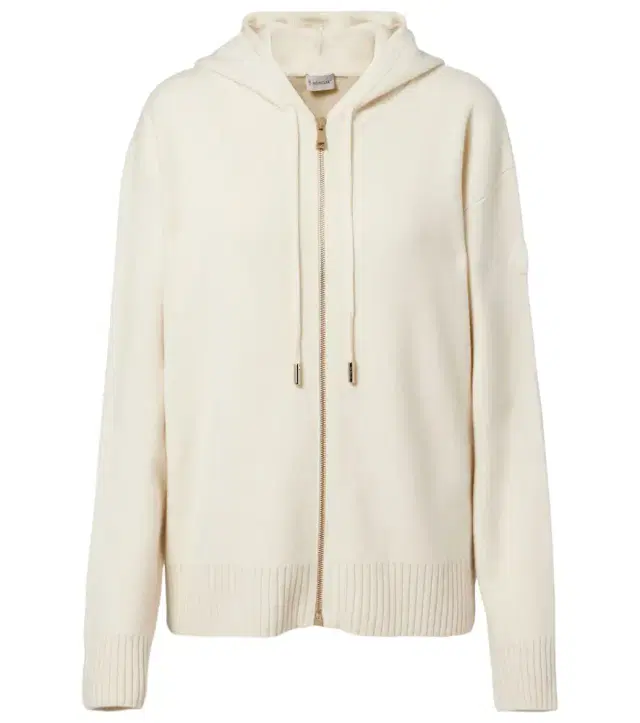 Moncler Hooded wool and cashmere zip-up cardigan