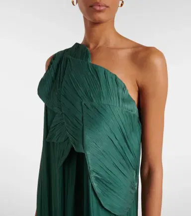 Costarellos Amabel one-shoulder pleated gown | Thumbnail 4