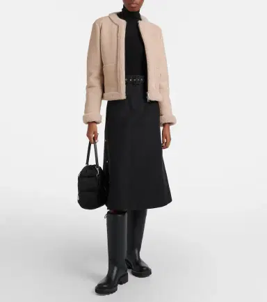 Moncler Buis shearling-lined suede down jacket | Thumbnail 2 Moncler Buis shearling-lined suede down jacket | Thumbnail 2