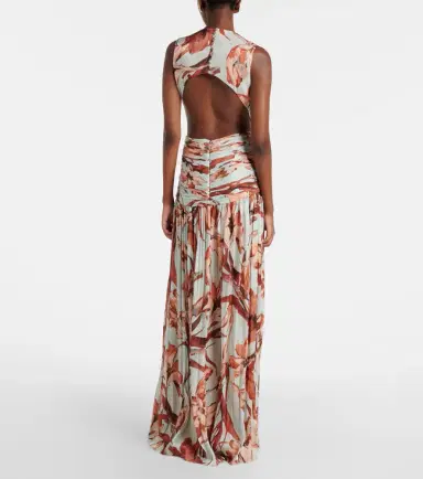 Costarellos Amarielle floral georgette gown | Thumbnail 3