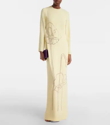Costarellos Zarie embellished crêpe gown | Thumbnail 2 Costarellos Zarie embellished crêpe gown | Thumbnail 2