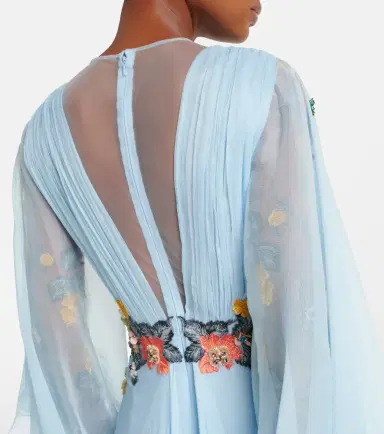 Costarellos Floral silk gown | Thumbnail 4 Costarellos Floral silk gown | Thumbnail 4