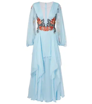 Costarellos Floral silk gown | Thumbnail 1 Costarellos Floral silk gown | Thumbnail 1
