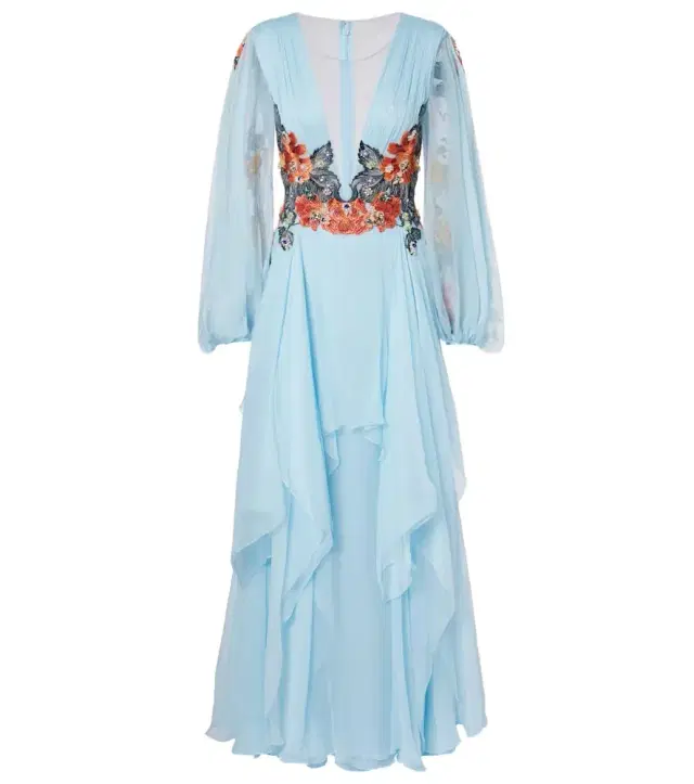 Costarellos Floral silk gown