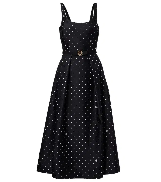 Polka-dot midi dress