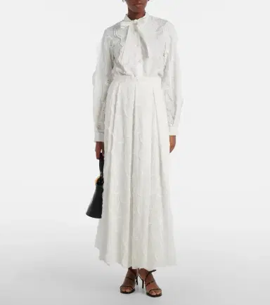 Elie Saab Embroidered tie-neck blouse | Thumbnail 2 Elie Saab Embroidered tie-neck blouse | Thumbnail 2