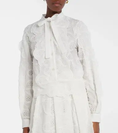 Elie Saab Embroidered tie-neck blouse | Thumbnail 3 Elie Saab Embroidered tie-neck blouse | Thumbnail 3