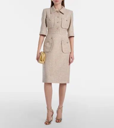 Elie Saab Sequined tweed midi dress | Thumbnail 4