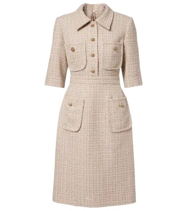 Elie Saab Sequined tweed midi dress