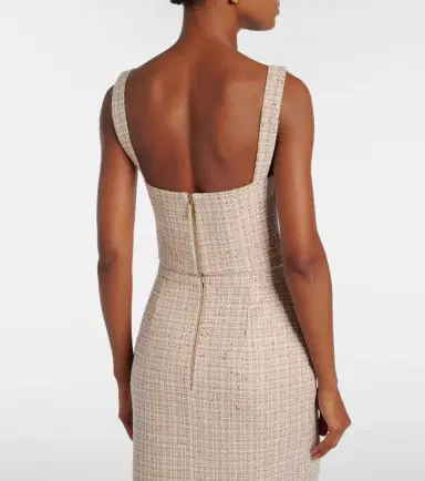 Elie Saab Checked sequined tweed crop top | Thumbnail 5