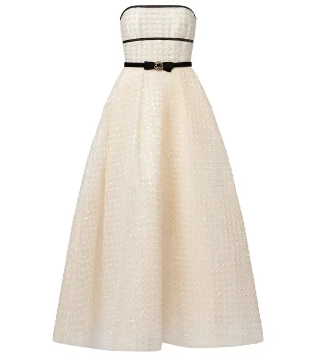Embellished belted gown
