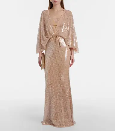 Elie Saab Lace-trimmed sequined mesh gown | Thumbnail 3
