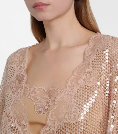 Elie Saab Lace-trimmed sequined mesh gown | Thumbnail 7