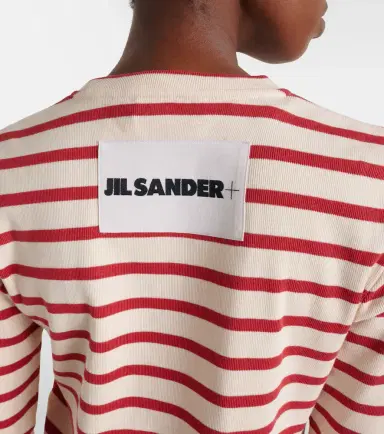 Jil Sander Logo striped cotton T-shirt | Thumbnail 2