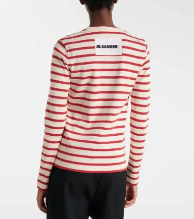 Jil Sander Logo striped cotton T-shirt | Thumbnail 3