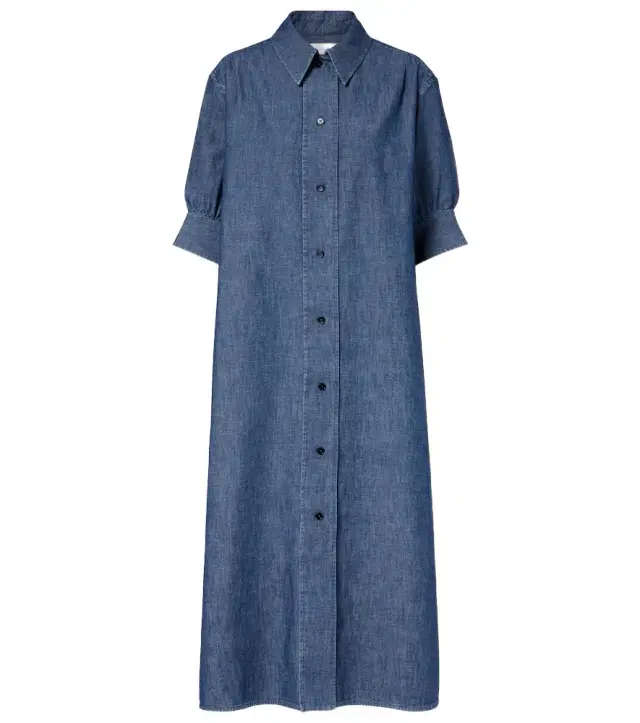 Cotton chambray shirt dress