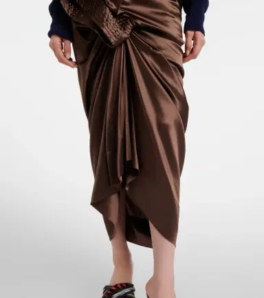 Dries Van Noten Draped silk-blend satin midi skirt | Thumbnail 5 Dries Van Noten Draped silk-blend satin midi skirt | Thumbnail 5
