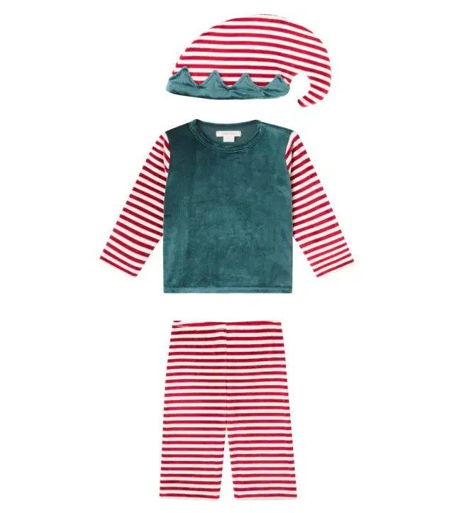 Konges Slojd Konges Sløjd Striped velvet top, pants, and hat set