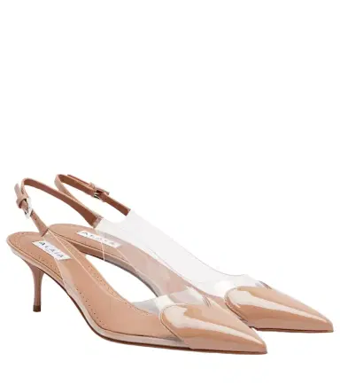 Alaïa Alaïa Le Caur 55 leather and PU slingback pumps | Thumbnail 1 Alaïa Alaïa Le Caur 55 leather and PU slingback pumps | Thumbnail 1