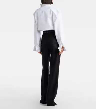 Saint Laurent High-rise cashmere straight pants | Thumbnail 3 Saint Laurent High-rise cashmere straight pants | Thumbnail 3