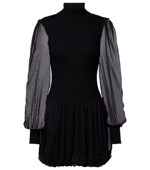 Frame Ribbed-knit wool and silk minidress