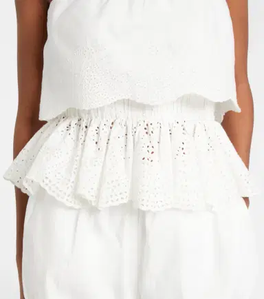 Posse Beryl broderie anglaise peplum cotton top | Thumbnail 4 Posse Beryl broderie anglaise peplum cotton top | Thumbnail 4