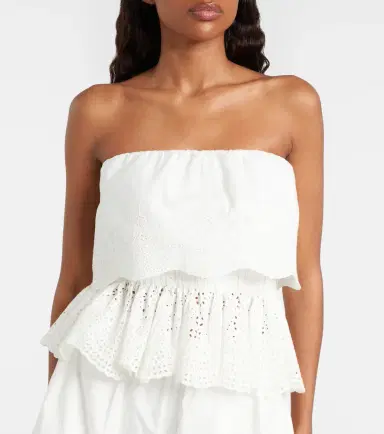 Posse Beryl broderie anglaise peplum cotton top | Thumbnail 6 Posse Beryl broderie anglaise peplum cotton top | Thumbnail 6