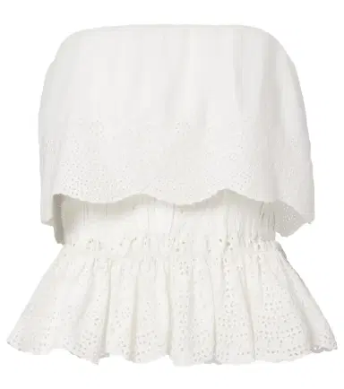 Posse Beryl broderie anglaise peplum cotton top | Thumbnail 1 Posse Beryl broderie anglaise peplum cotton top | Thumbnail 1