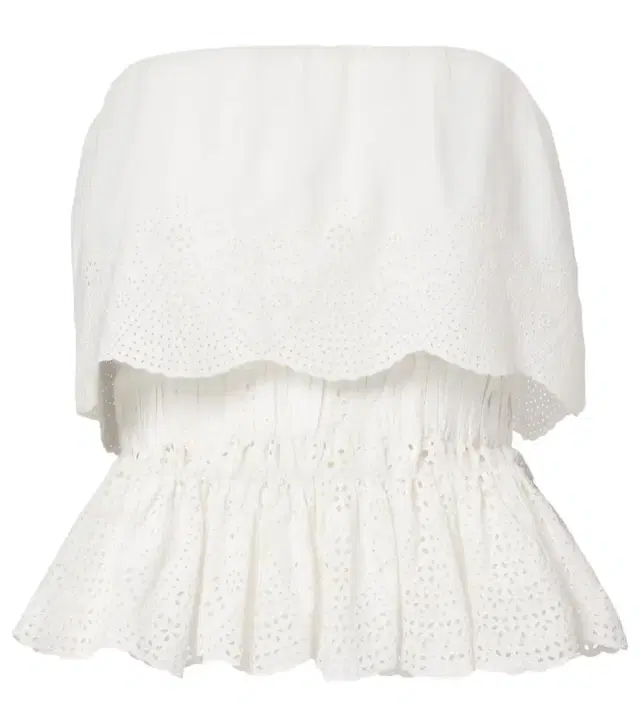 Posse Beryl broderie anglaise peplum cotton top