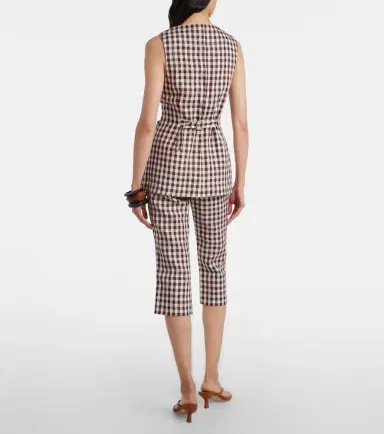 Posse Sadie gingham linen capri pants | Thumbnail 2