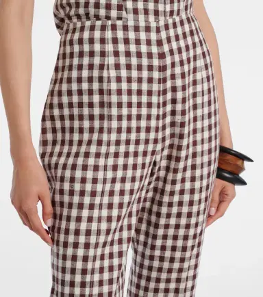 Posse Sadie gingham linen capri pants | Thumbnail 4