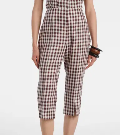 Posse Sadie gingham linen capri pants | Thumbnail 6