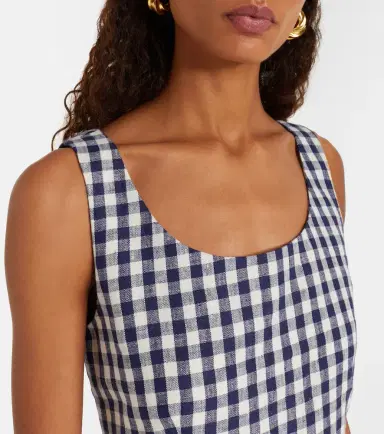 Posse Sadie gingham linen top | Thumbnail 2